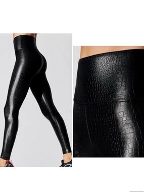 Carbon38 Leggings Womens XS High Rise Liquid Croc Takara Shine Stretch Goth